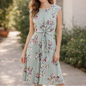 Lauren Ralph Lauren Black Label Floral Bubble Crepe Dress | Size 4